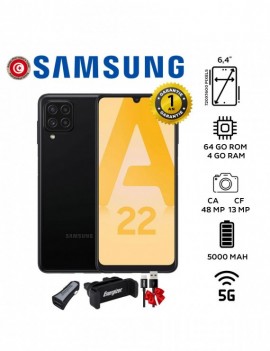 Smartphone SAMSUNG - A22 - 5G - 4- 64Go - Noir - Garantie 1An