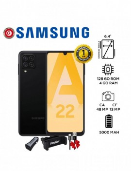 Smartphone SAMSUNG - A22 - 4GB - 128GB - Noir- Garantie 1An