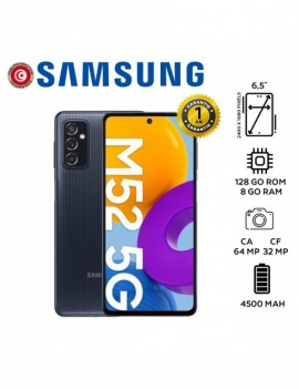 Smartphone Samsung - M52 (21) - 5G/DS - 8GB - 128 GB - Noir -Garantie 1An