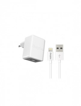 Chargeur secteur Energizer 1A USB + Câble Lightning - Blanc